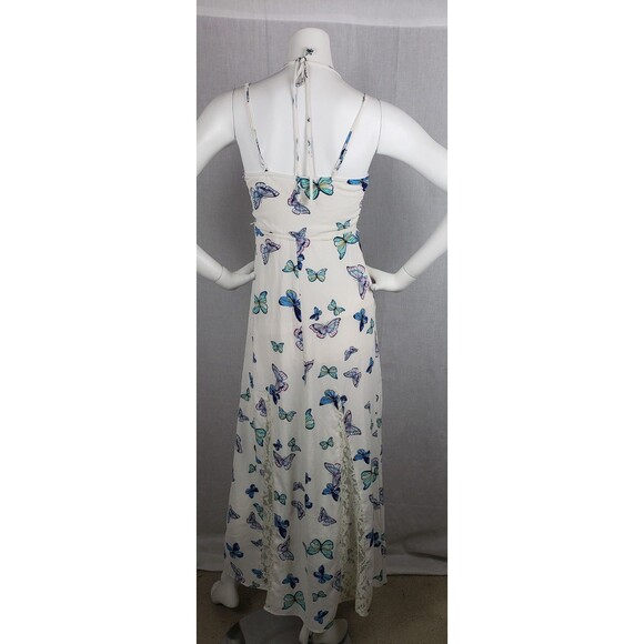Candie's Dress Womens XS White Butterfly Print Lace Maxi Fairycore Summer‎ Boho - Picture 2 of 9